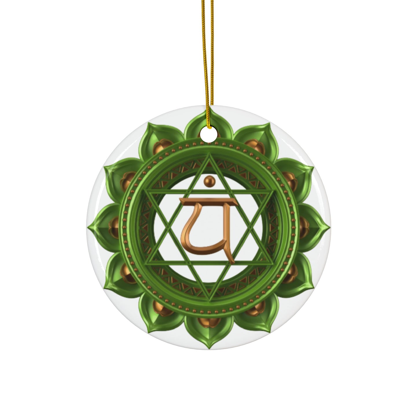 Heart Chakra Ceramic Ornament – Love & Holiday Harmony