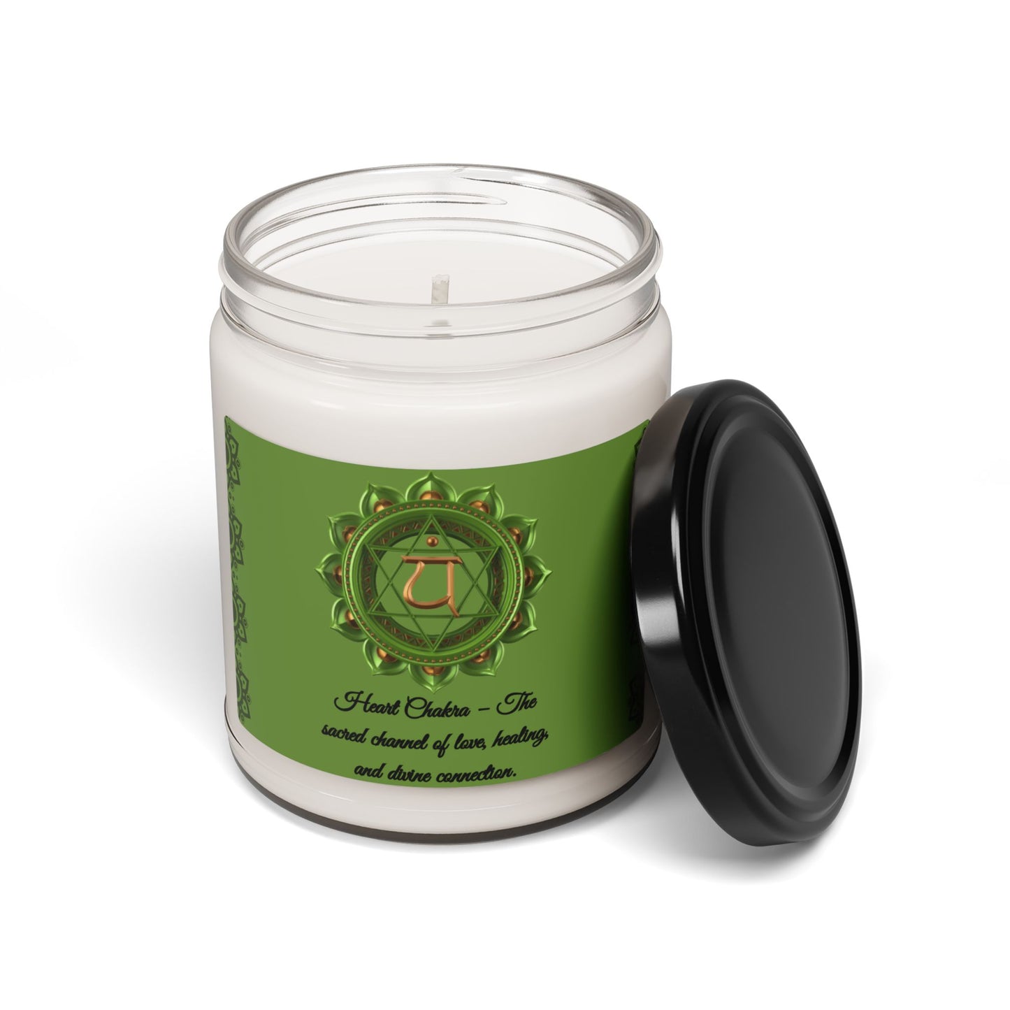 Heart Chakra Candle – Sea Salt + Orchid Scented Soy Candle, 9oz