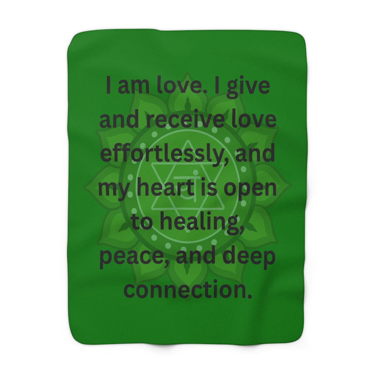 Heart Chakra Premium Sherpa Blanket — Love, Healing & Emotional Connection