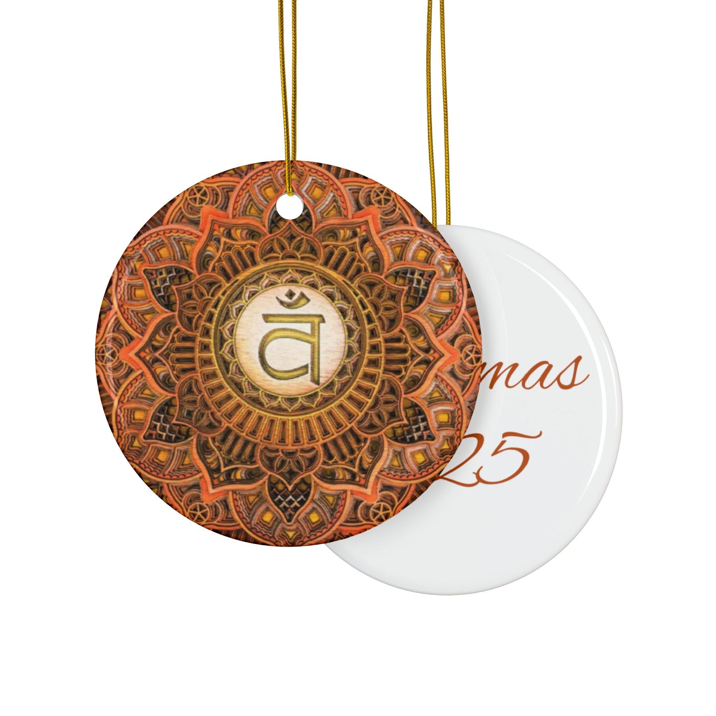 Sacral Chakra Mandala Design Ceramic Ornament