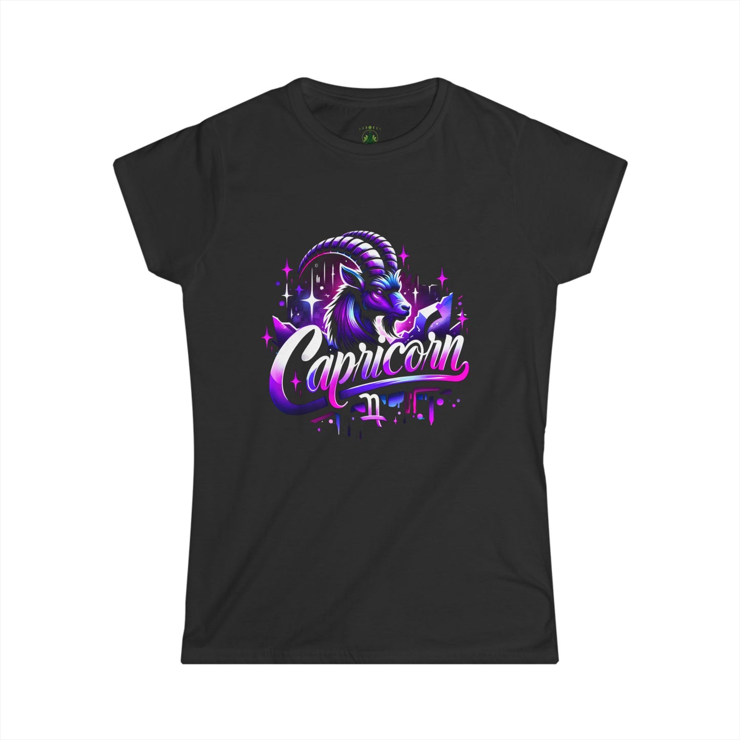 Capricorn Zodiac T-Shirt – Bold Black & White Design 1
