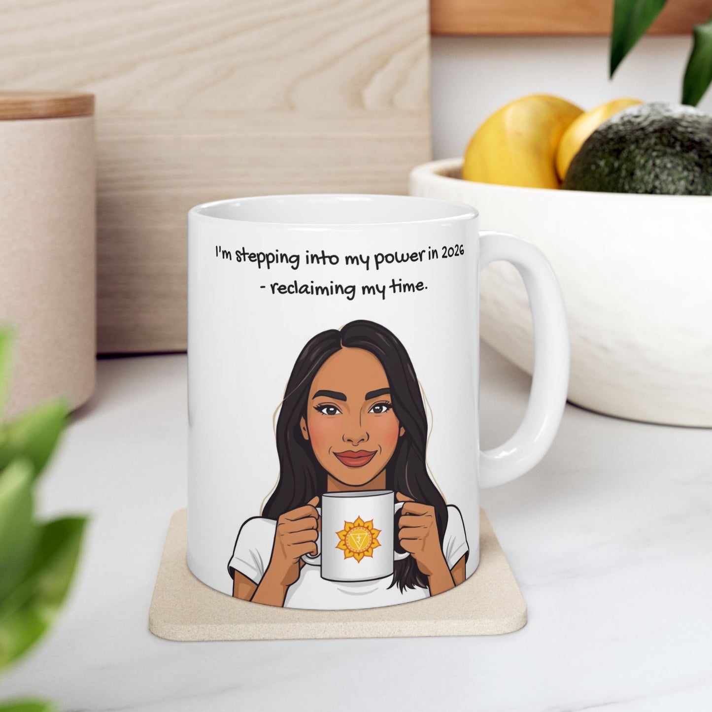 Solar Plexus Chakra 2026 Animated Mug  – “Stepping Into My Power” - 11oz, 15oz