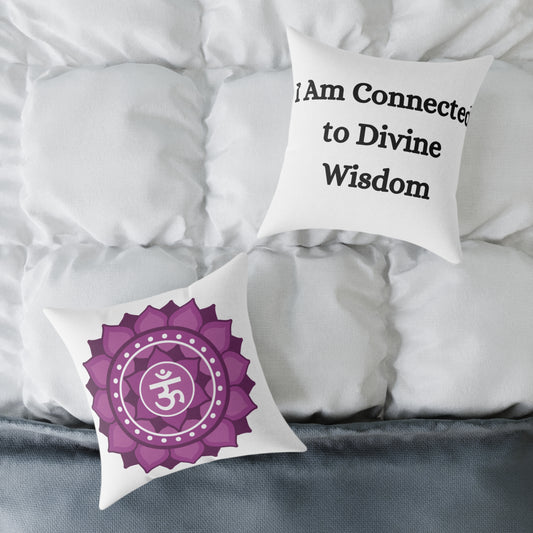 Crown Chakra Throw Pillow – I Am Connected to Divine Wisdom