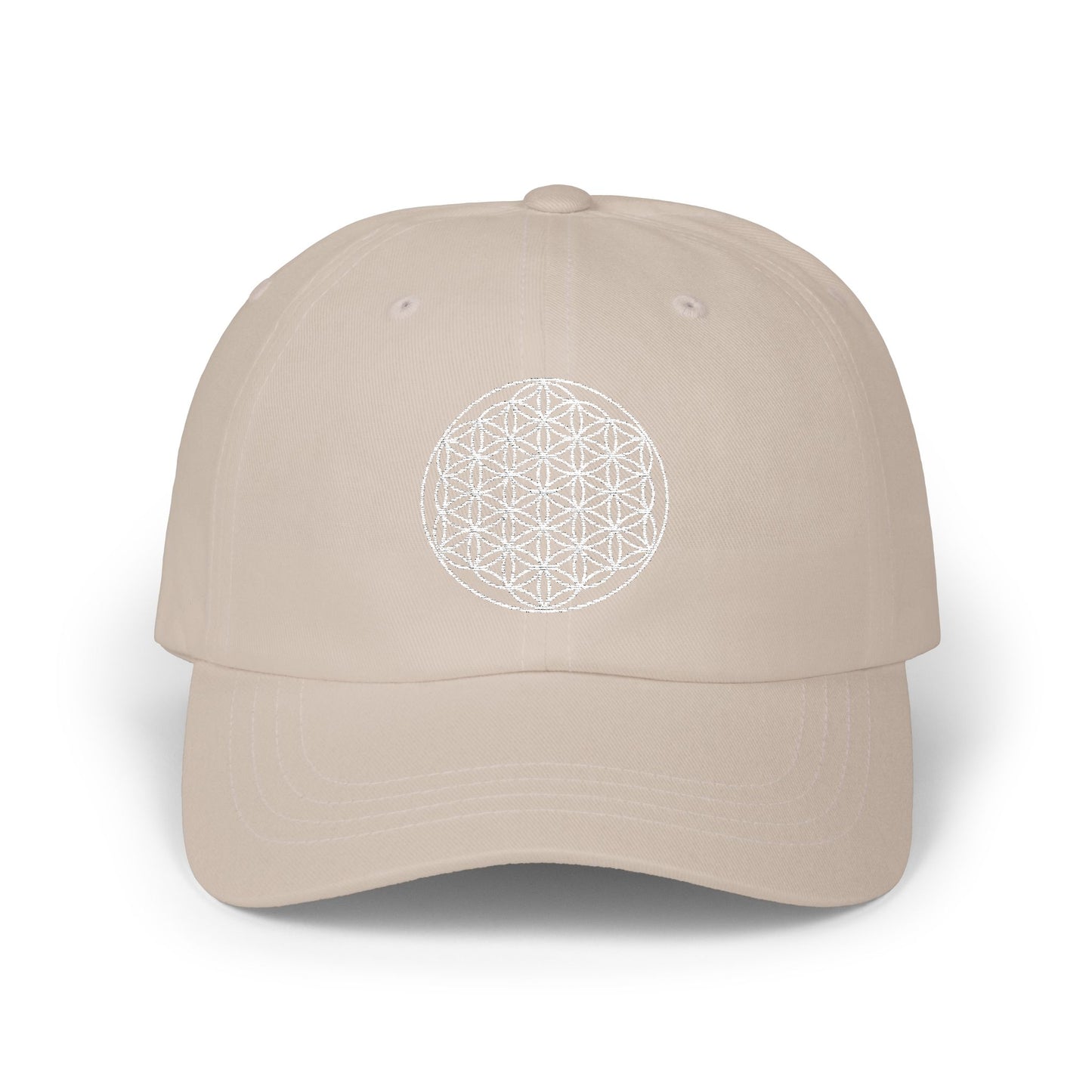 Flower of Life Dad Cap- Flower of Life Design- White