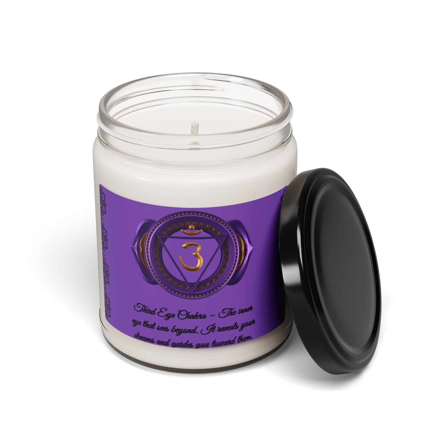 Third Eye Chakra Candle – Atlantis Whisper Scented Soy Candle, 9oz.