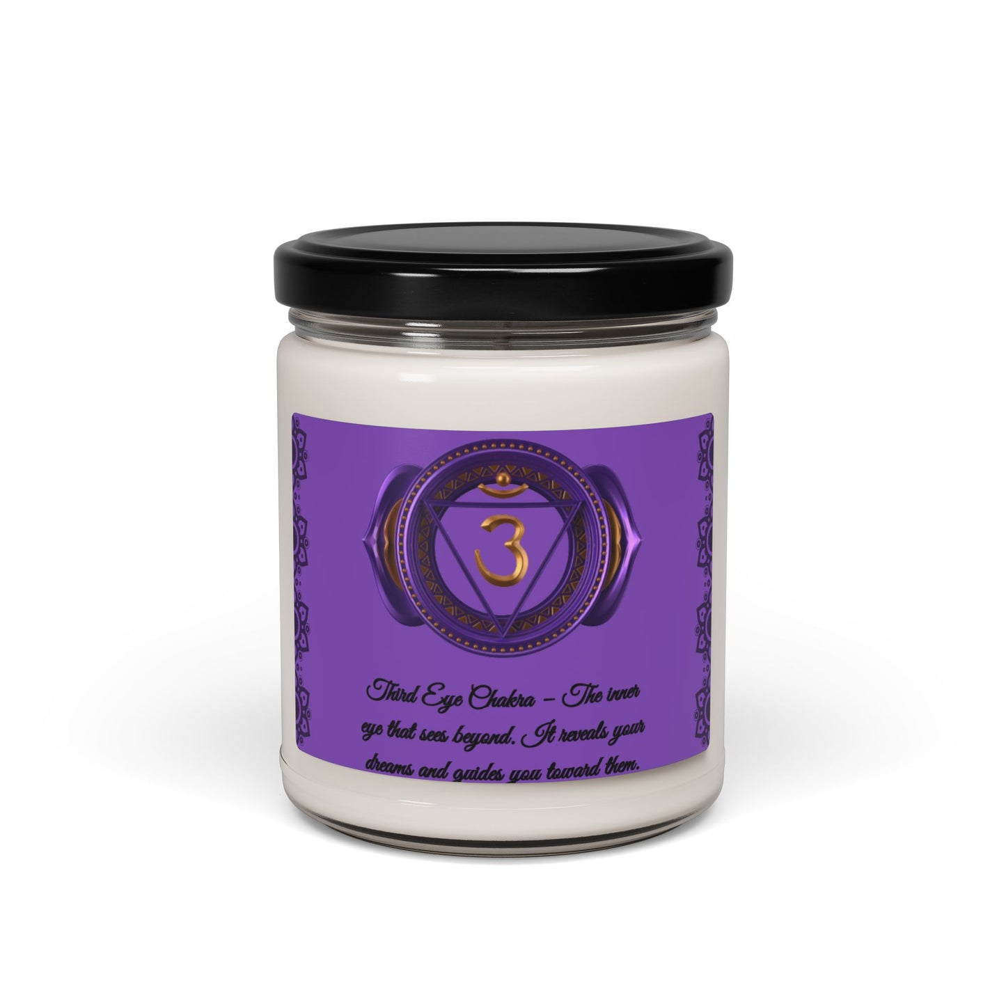 Third Eye Chakra Candle – Atlantis Whisper Scented Soy Candle, 9oz.