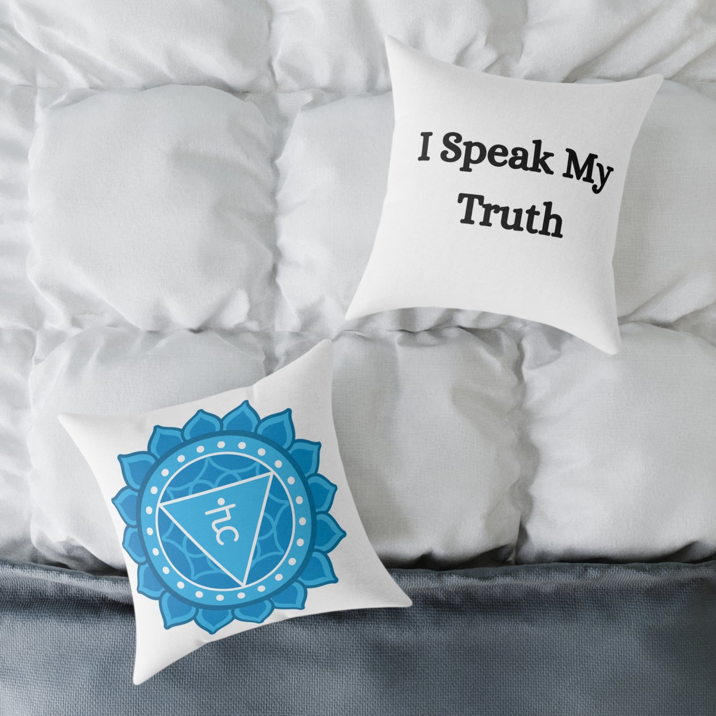 Throat Chakra Throw Pillow – I Speak My Truth