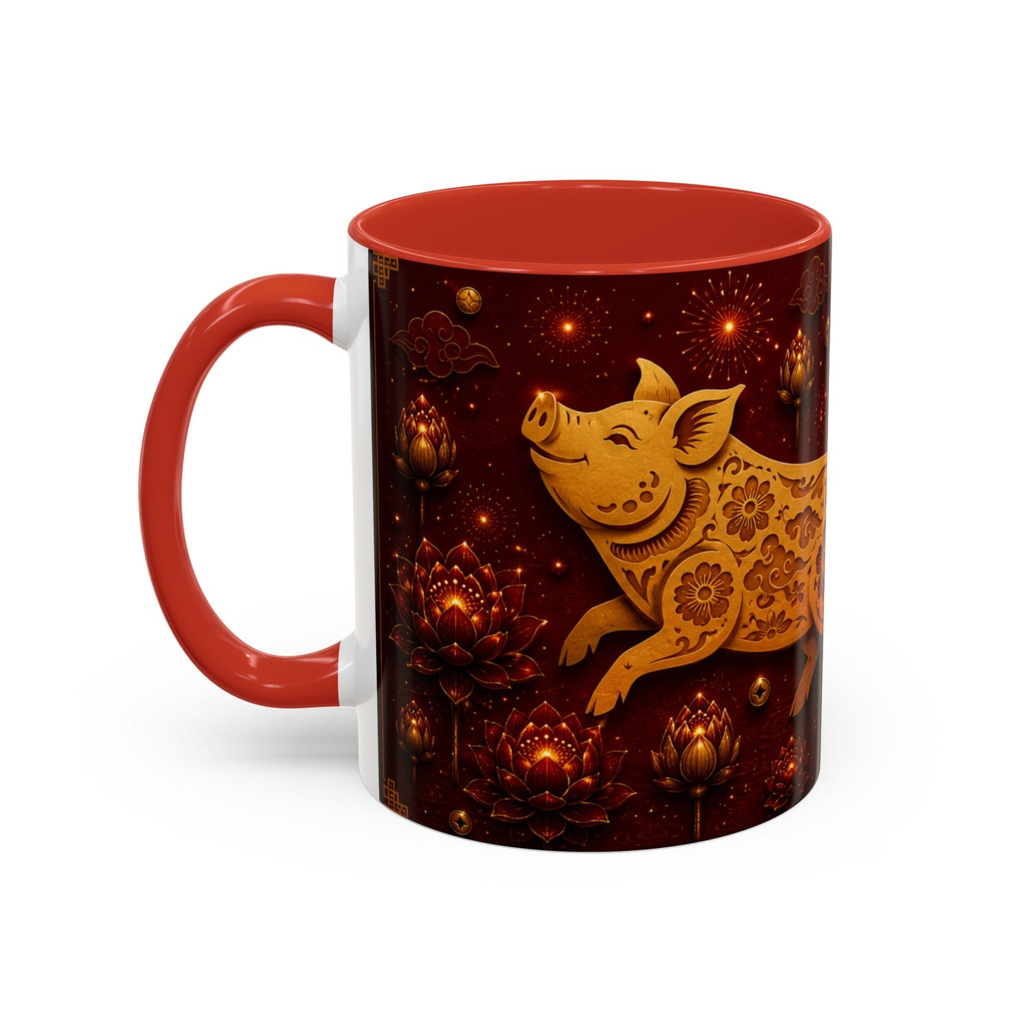 Pig Zodiac Coffee Mug — Chinese Zodiac Years & Traits Accent Mug