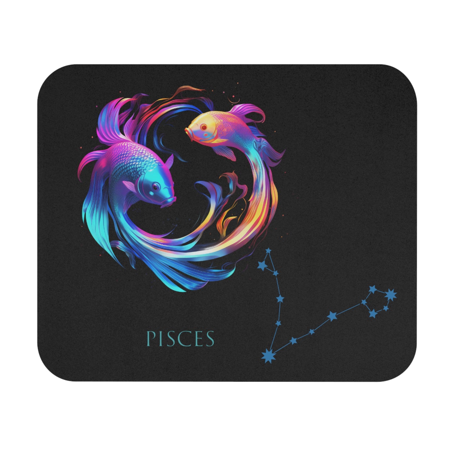 Pisces Zodiac Mouse Pad – Mystical Twin-Fish Art & Constellation Design