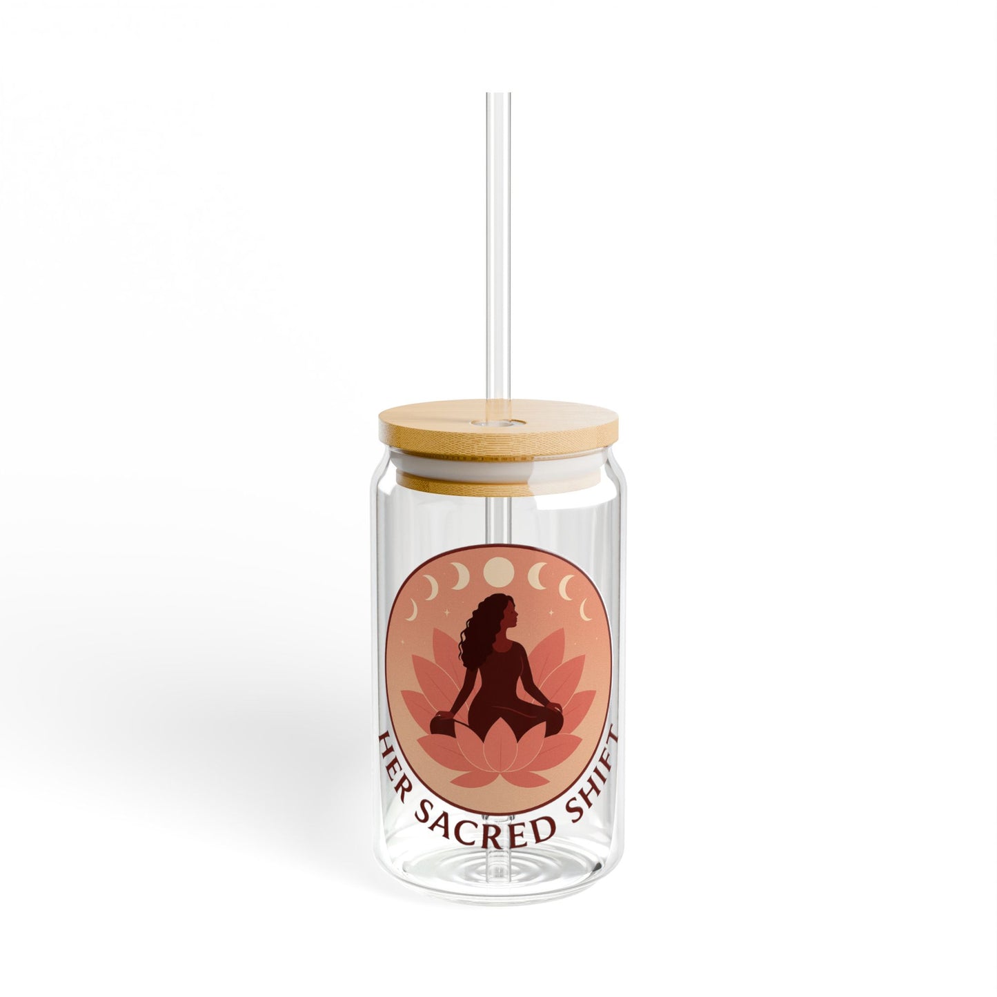 Her Sacred Shift Sipper Glass – Aligned. Empowered. Becoming. | 16oz