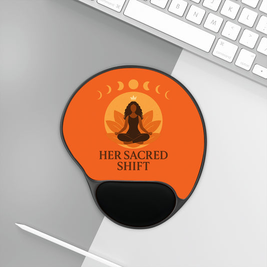 Her Sacred Shift Sacral Chakra Mouse Pad with Wrist Rest — Creative Flow Edition