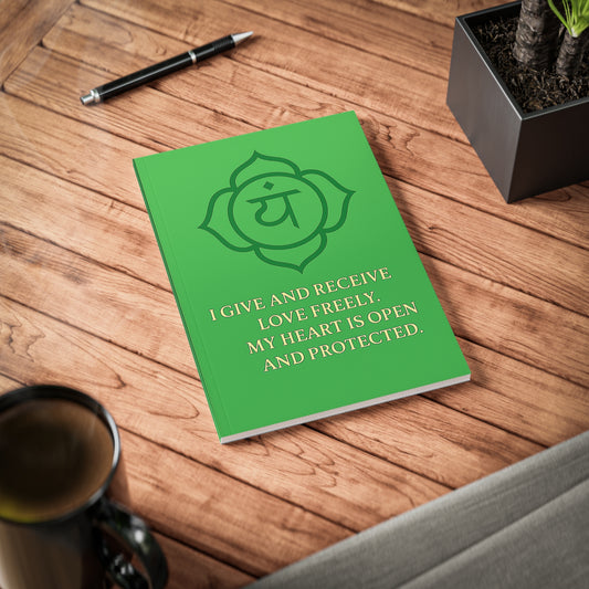 “Open Heart, Steady Soul – Heart Chakra  A5 Journal”