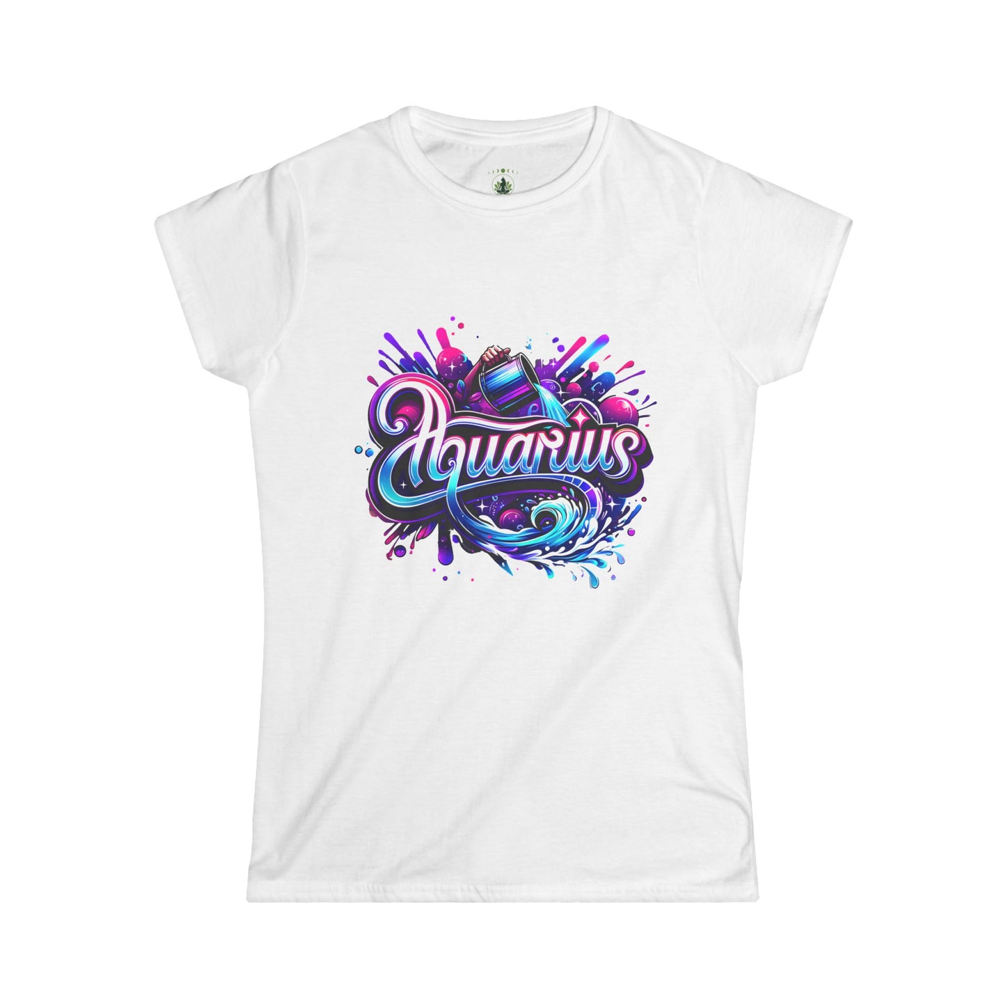 Aquarius Zodiac T-Shirt – Bold Black & White Design 2