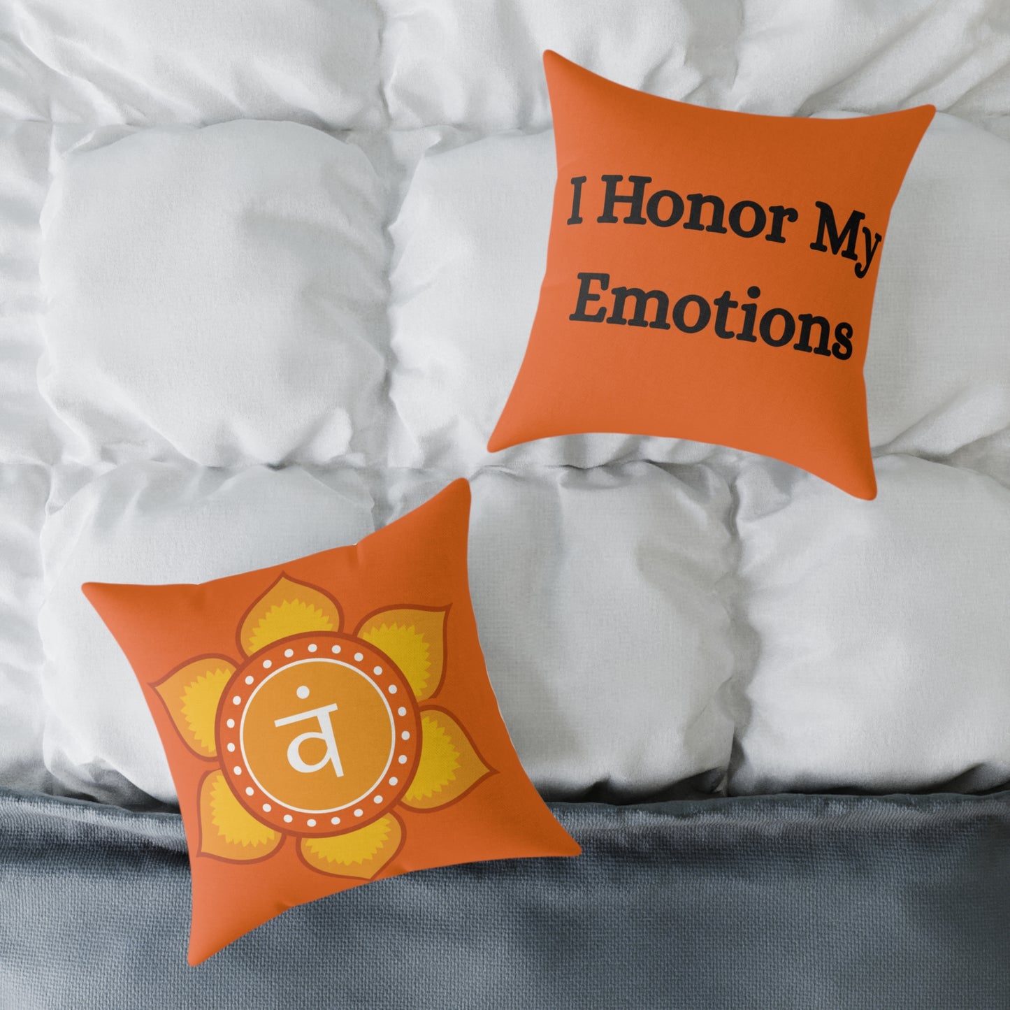 Sacral Chakra Throw Pillow – I Honor My Emotions- Full Color