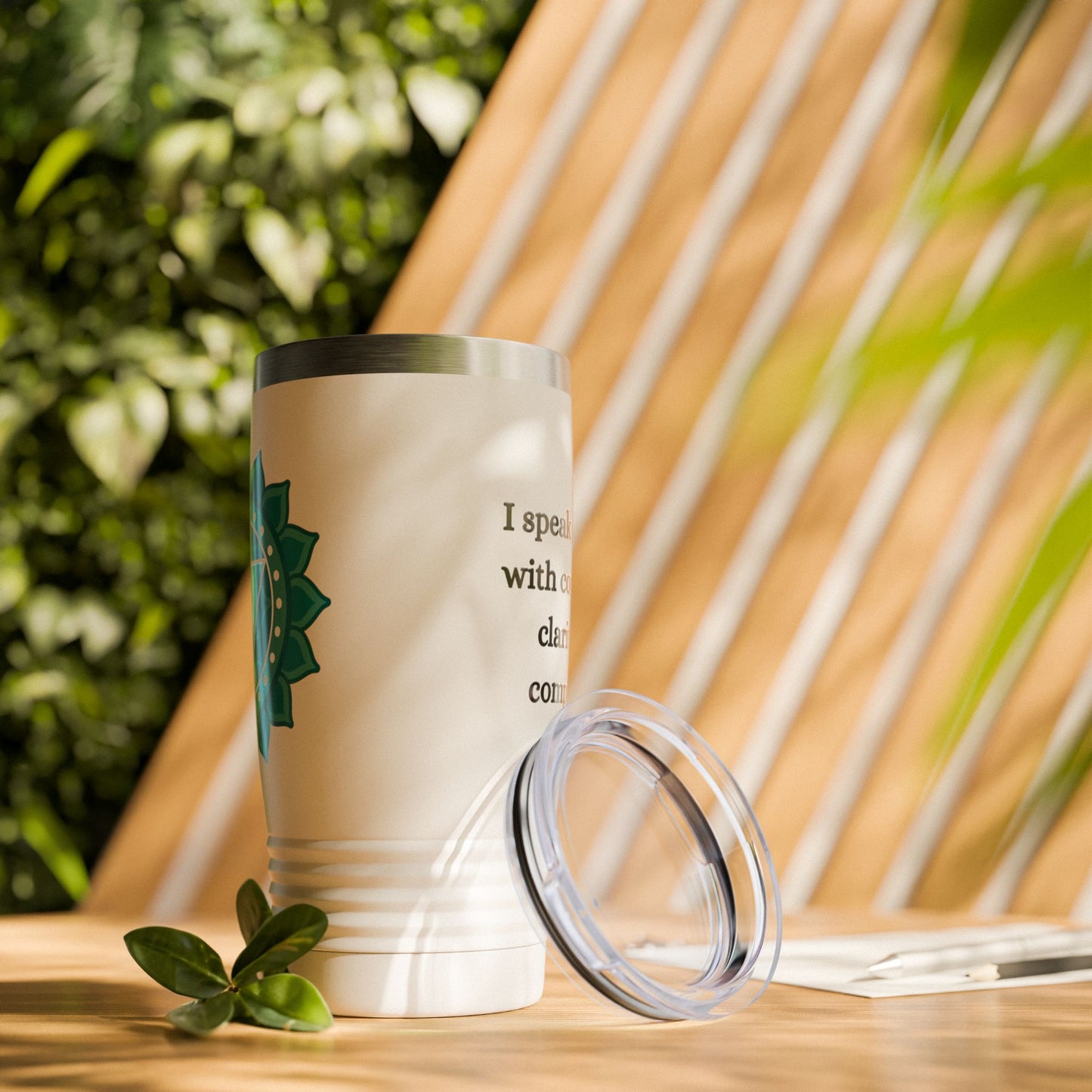 Throat Chakra Stainless Steel 20oz Tumbler – Truth & Expression (White)