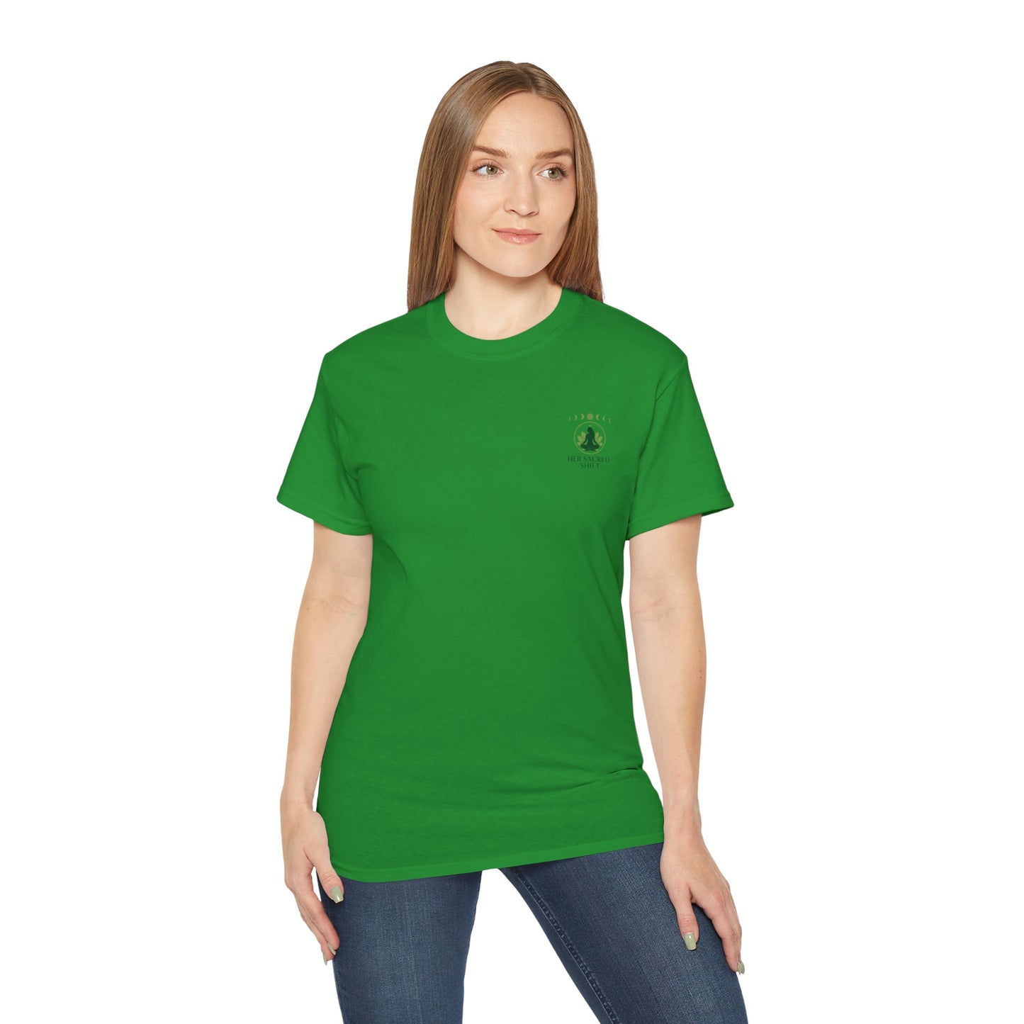 Heart Chakra Affirmation Tee – “I Am Open to Love” | Her Sacred Shift
