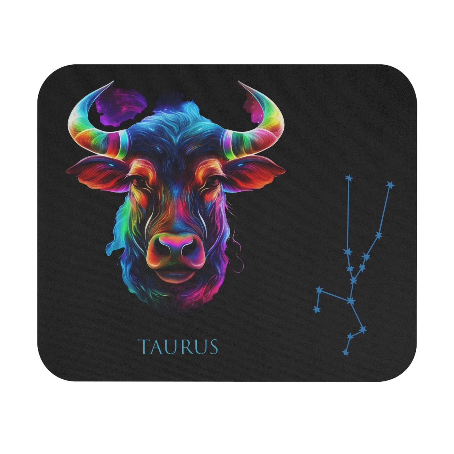 Taurus Zodiac Mouse Pad – Cosmic Bull Art & Constellation Design