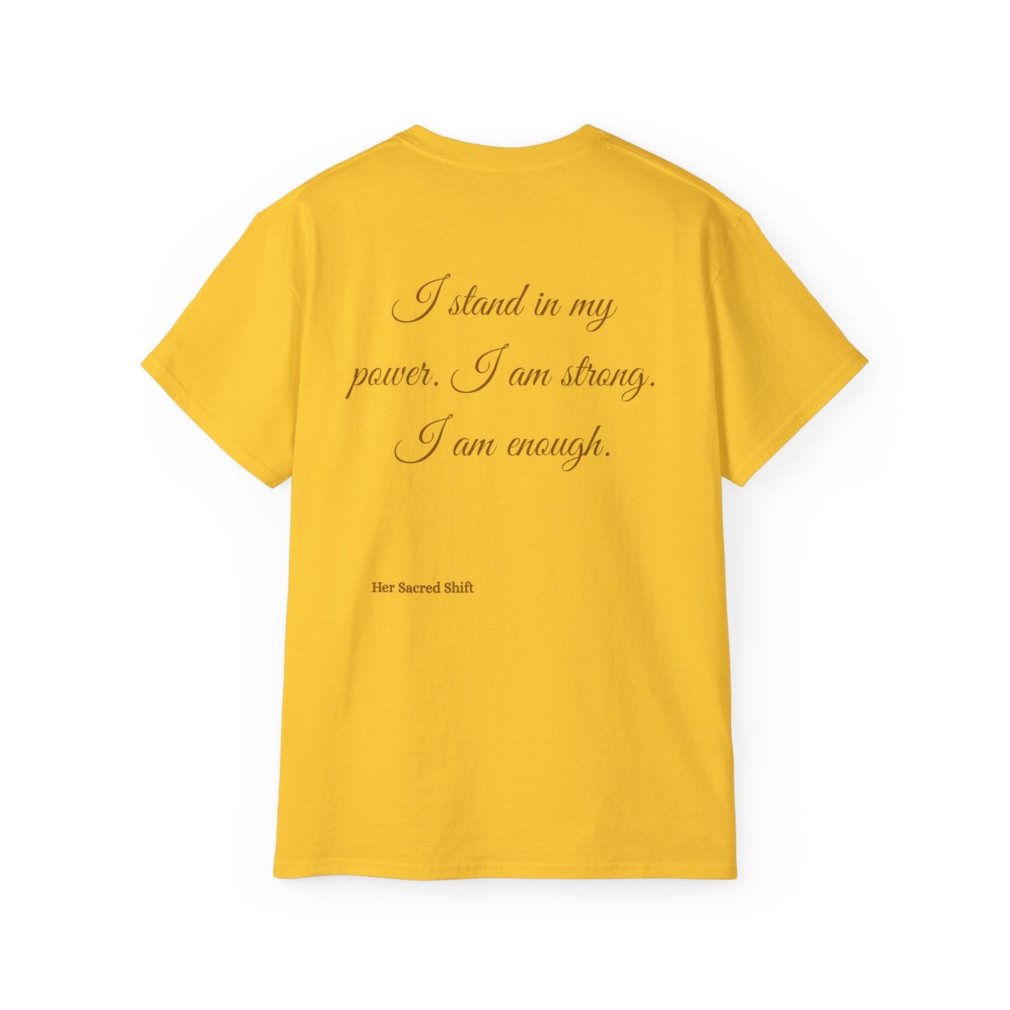 Solar Plexus Chakra Tee – “I Stand in My Power” | Her Sacred Shift
