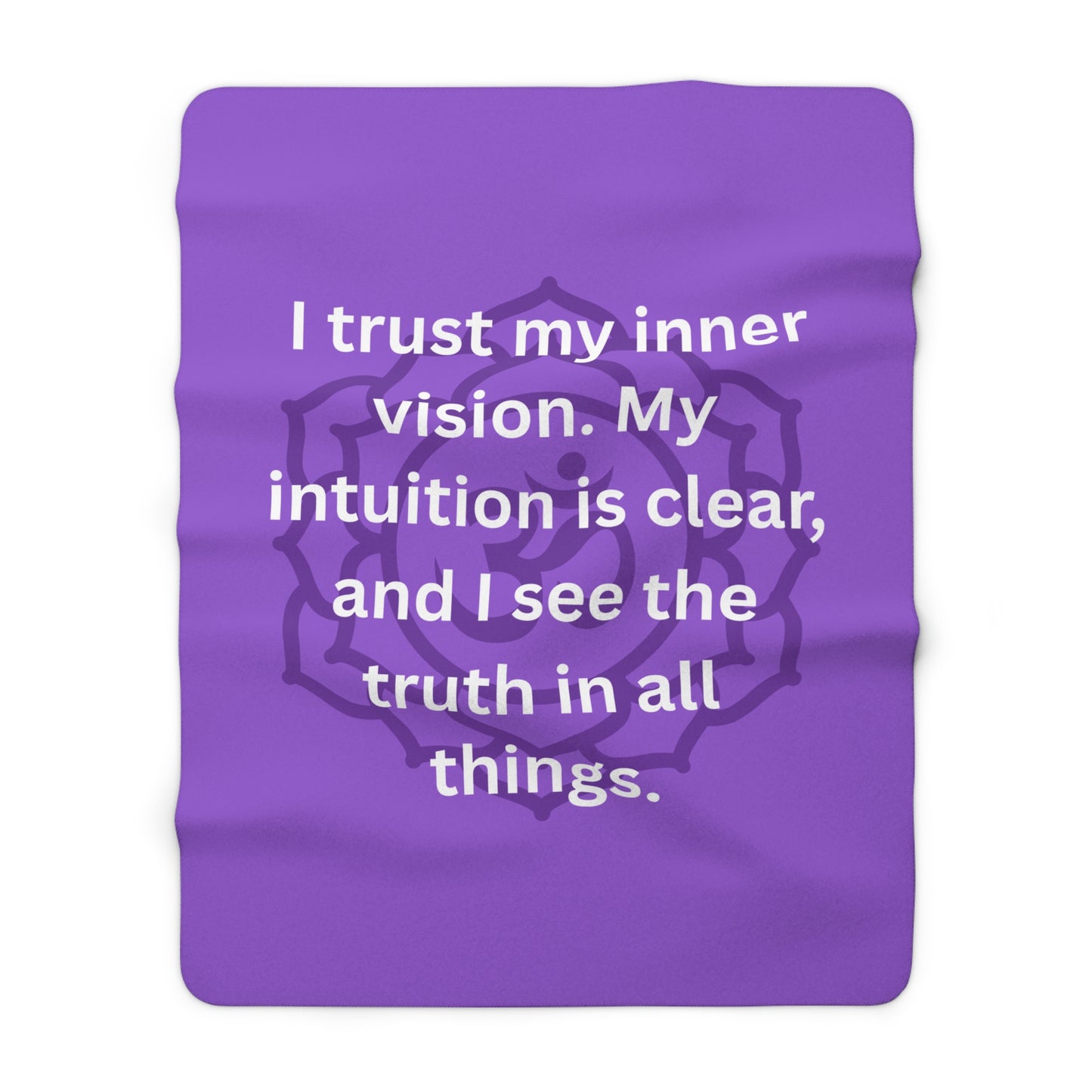 Crown Chakra Premium Sherpa Blanket – Spiritual Connection, Inner Peace & Divine Alignment Affirmation Throw