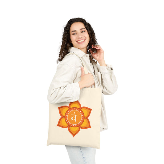 Sacral Chakra Cotton Canvas Tote – “I Embrace My Flow”