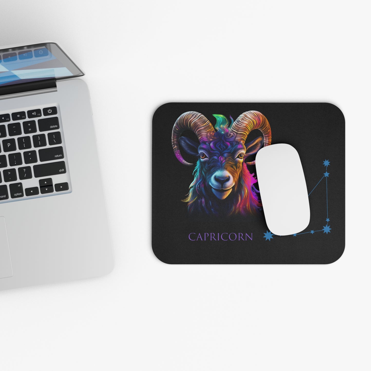 Capricorn Zodiac Mouse Pad – Cosmic Sea-Goat Art & Constellation Design