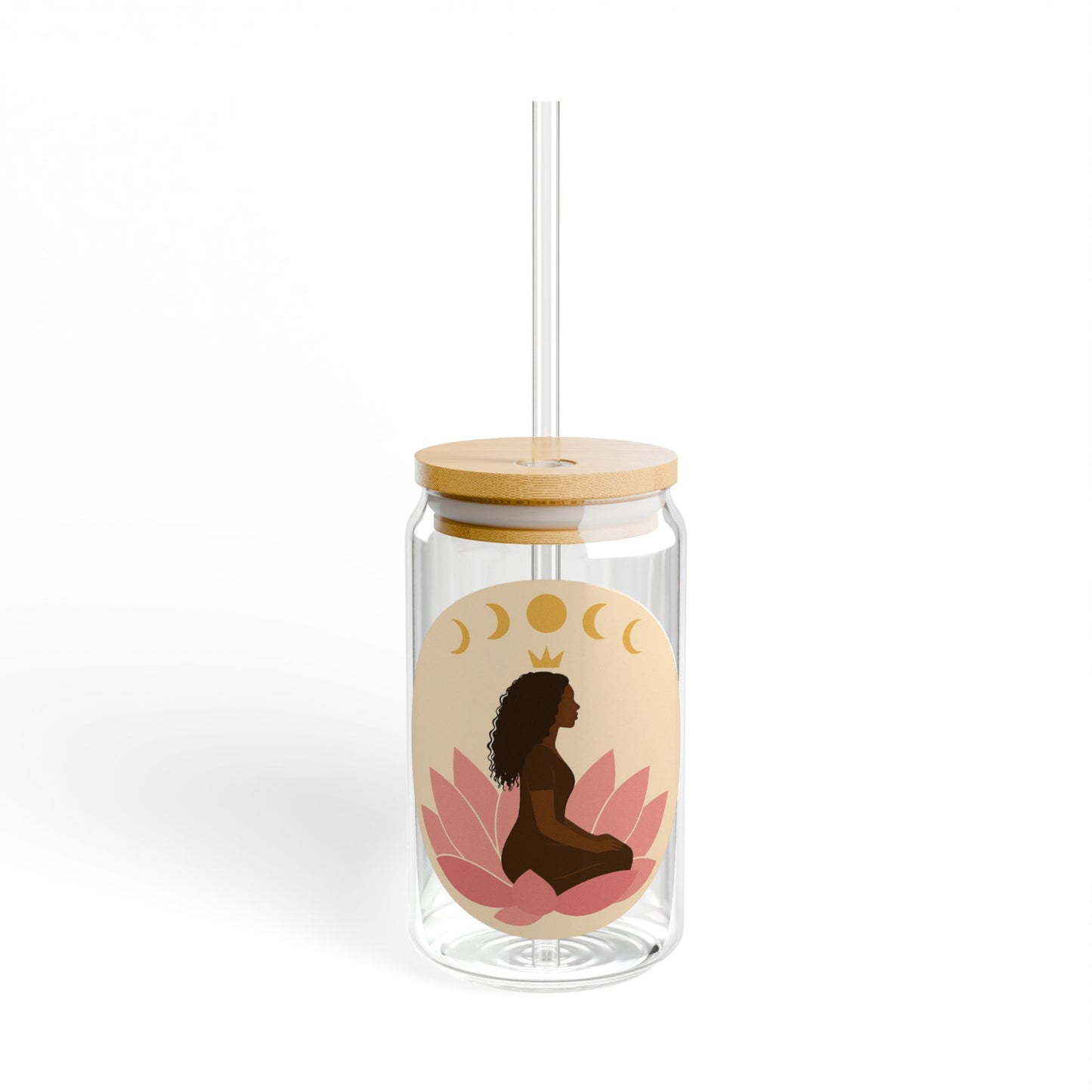 Divine Feminine Sipper Glass – She Blooms in Her Becoming. | 16oz