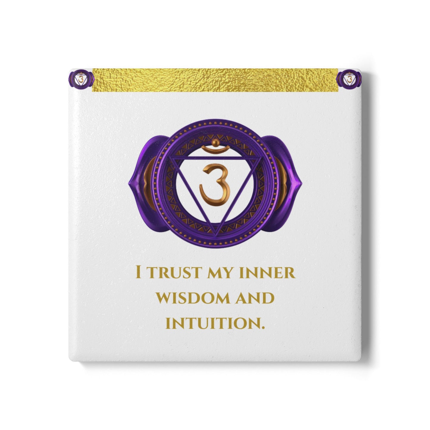 Third Eye Chakra Coaster – Awaken Insight & Intuition | Golden Chakra Collection