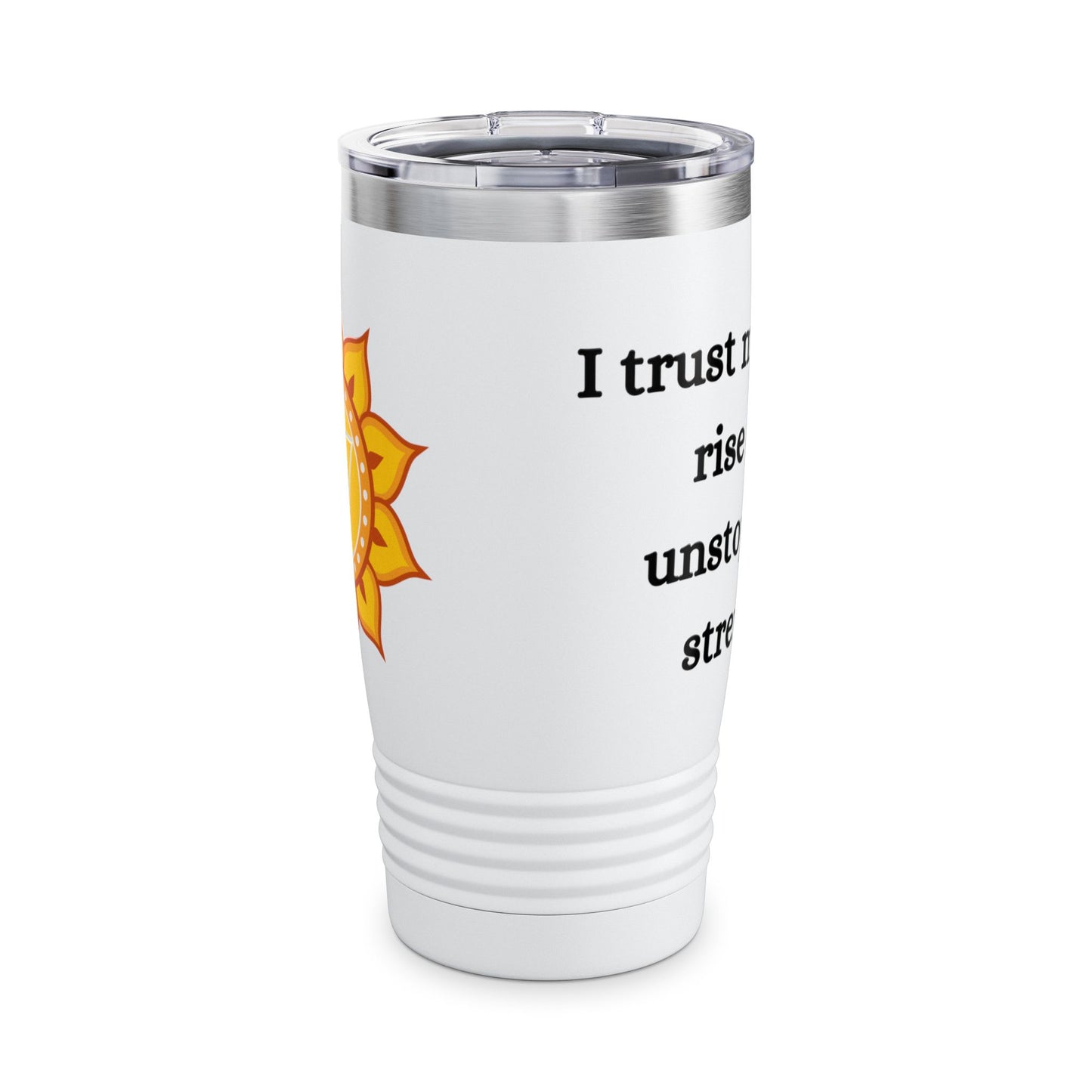 Solar Plexus Chakra Stainless Steel 20oz Tumbler – Confidence & Power (White)