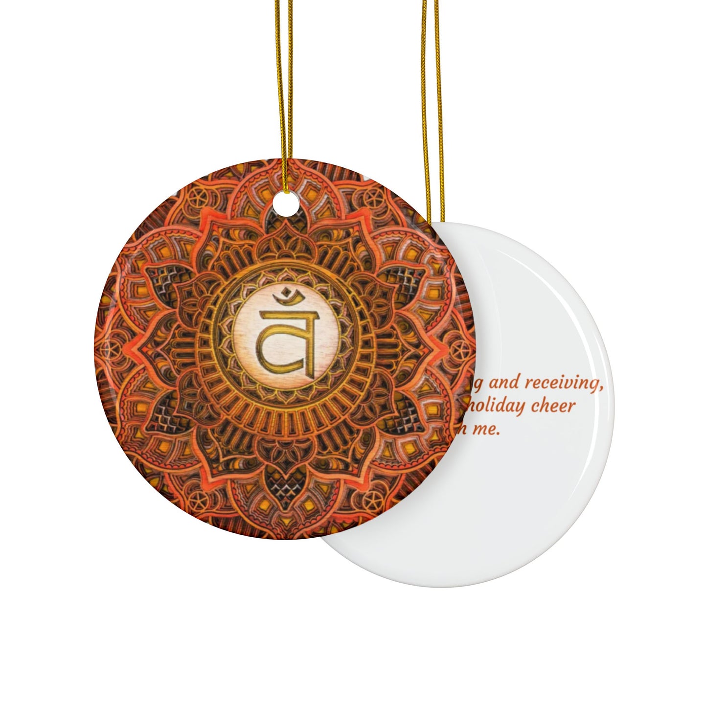 Ceramic Sacral Chakra Ornament – Flowing with Christmas Joy