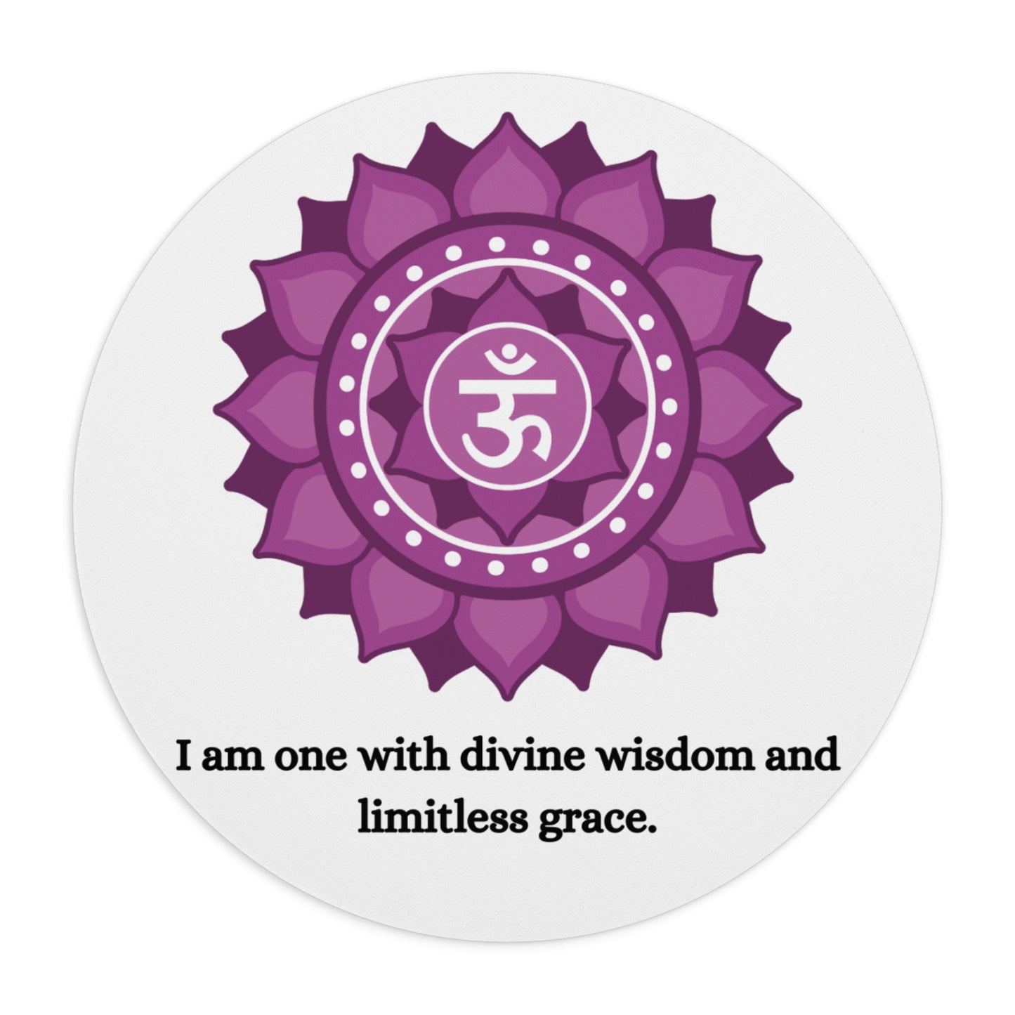 Crown Chakra Mouse Pad – Sahasrara Symbol with Spiritual Alignment Affirmation