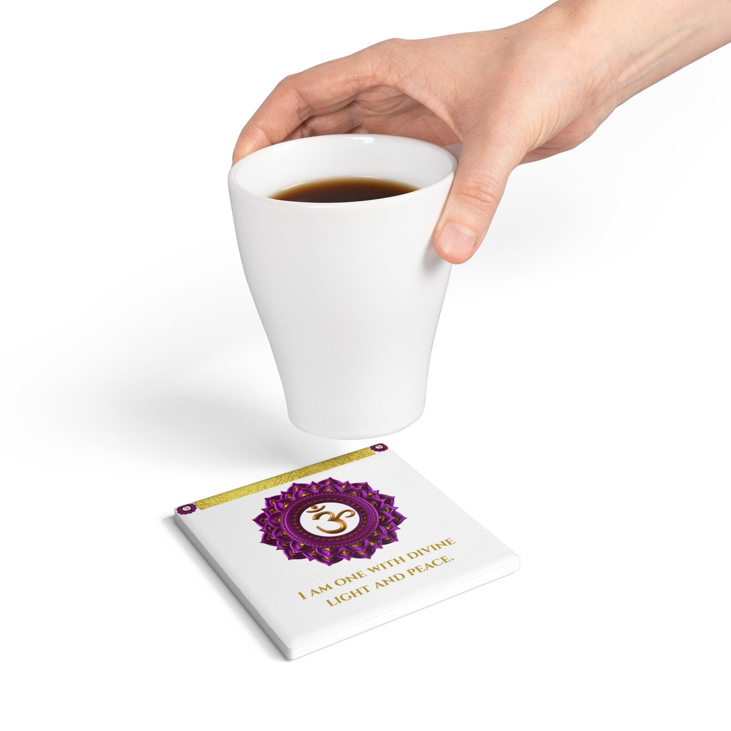Crown Chakra Coaster – Connect to Divine Light | Golden Chakra Collection