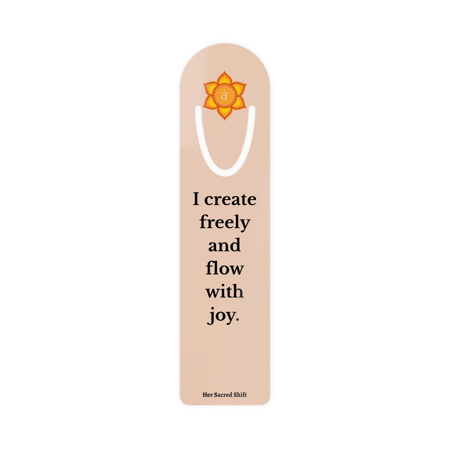Sacral Chakra Stainless Steel Bookmark – “I Flow with Creativity and Joy”