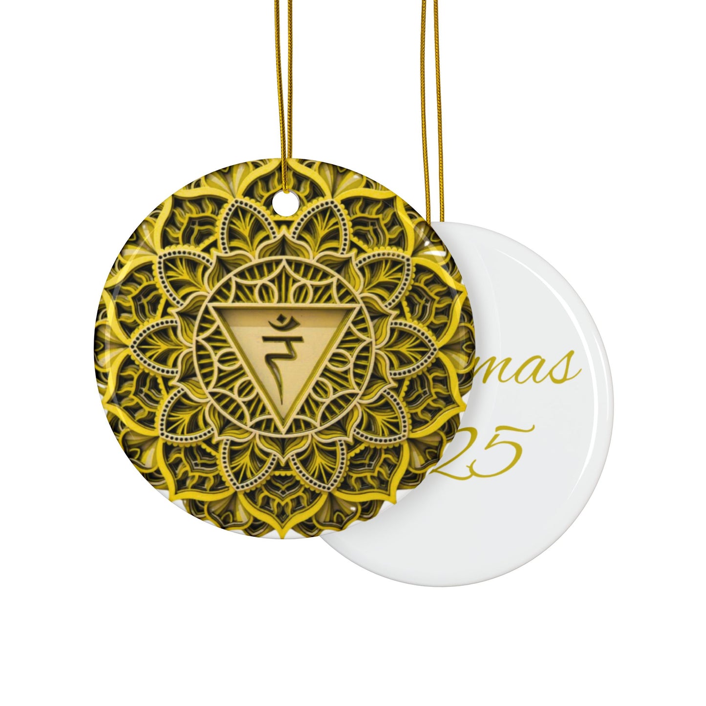 Solar Plexus Mandala Design Ceramic Ornaments