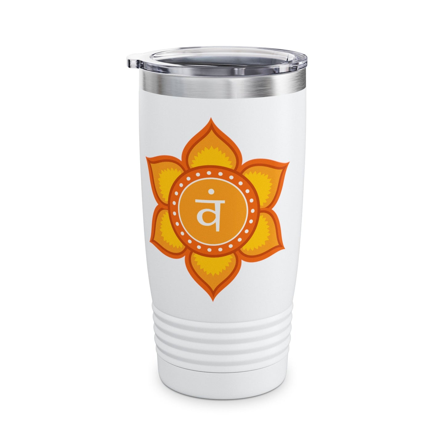 Sacral Chakra Stainless Steel 20oz Tumbler – Creativity & Flow (White)
