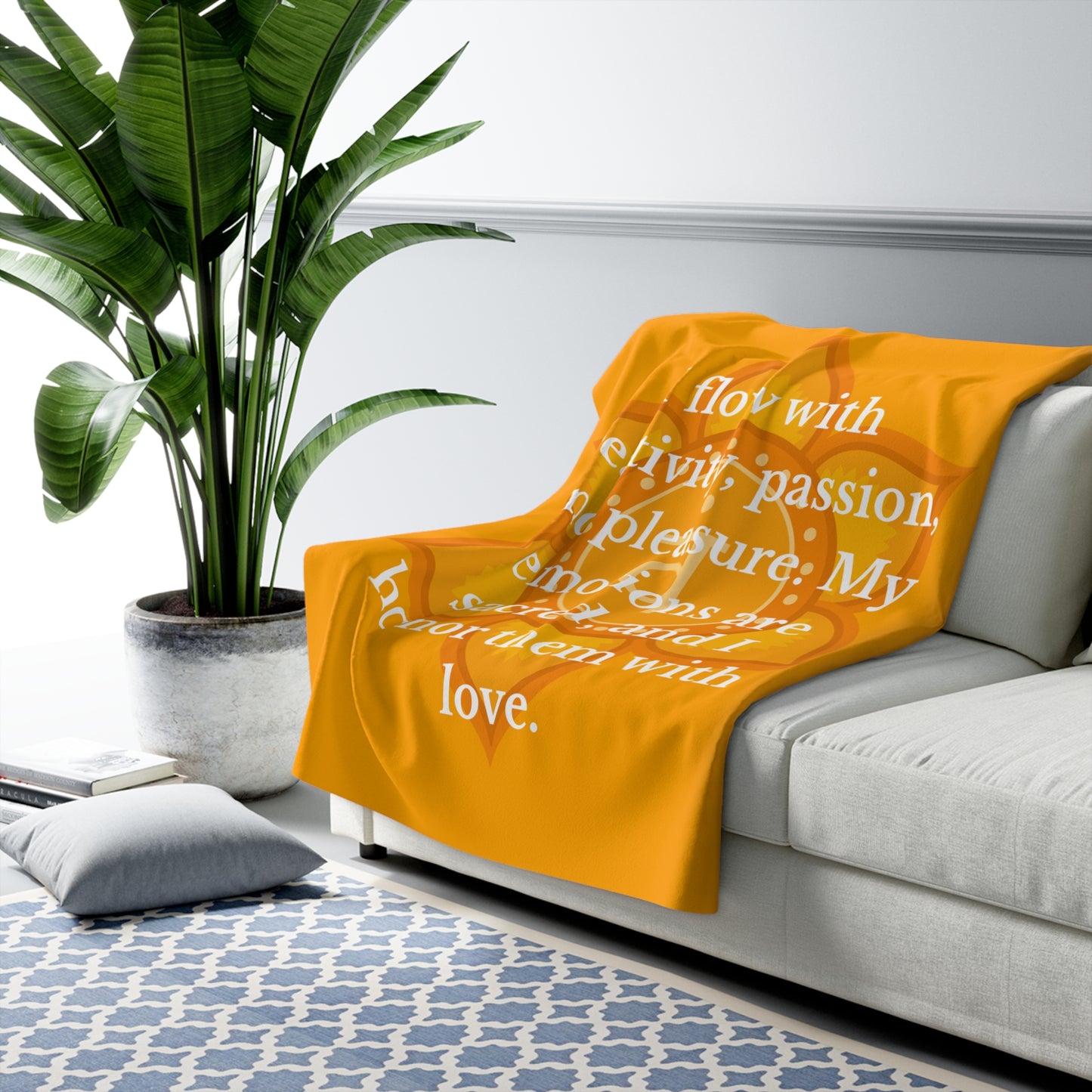 Sacral Chakra Premium Sherpa Blanket — Creativity, Passion & Emotional Flow