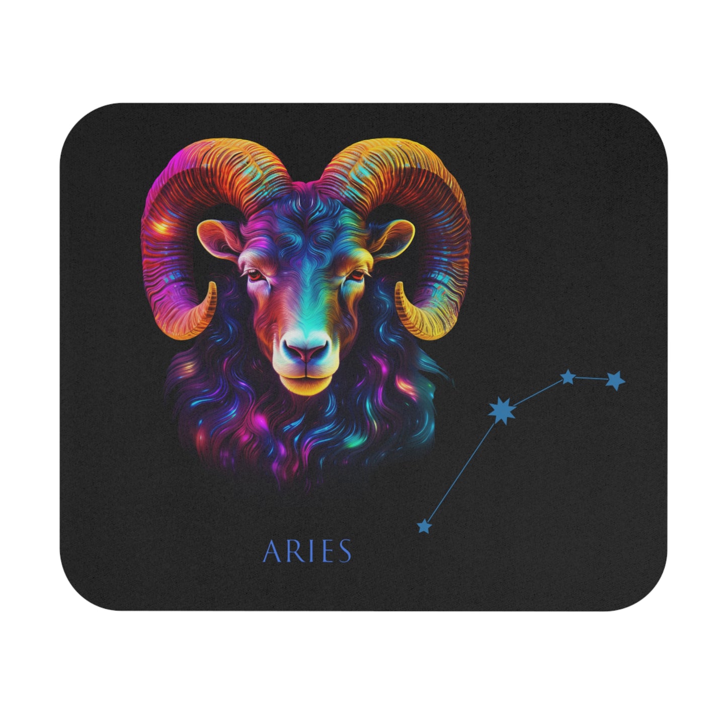 Aries Zodiac Mouse Pad – Cosmic Ram & Constellation Design