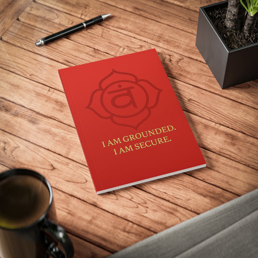Root Chakra Softcover A5 Notebook – “I Am Grounded. I Am Secure.”