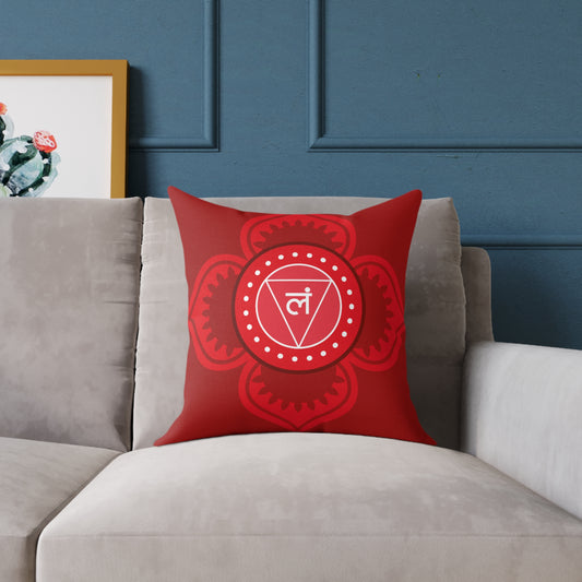 Root Chakra Throw Pillow – I Am Grounded, I Am Secure - Full Color