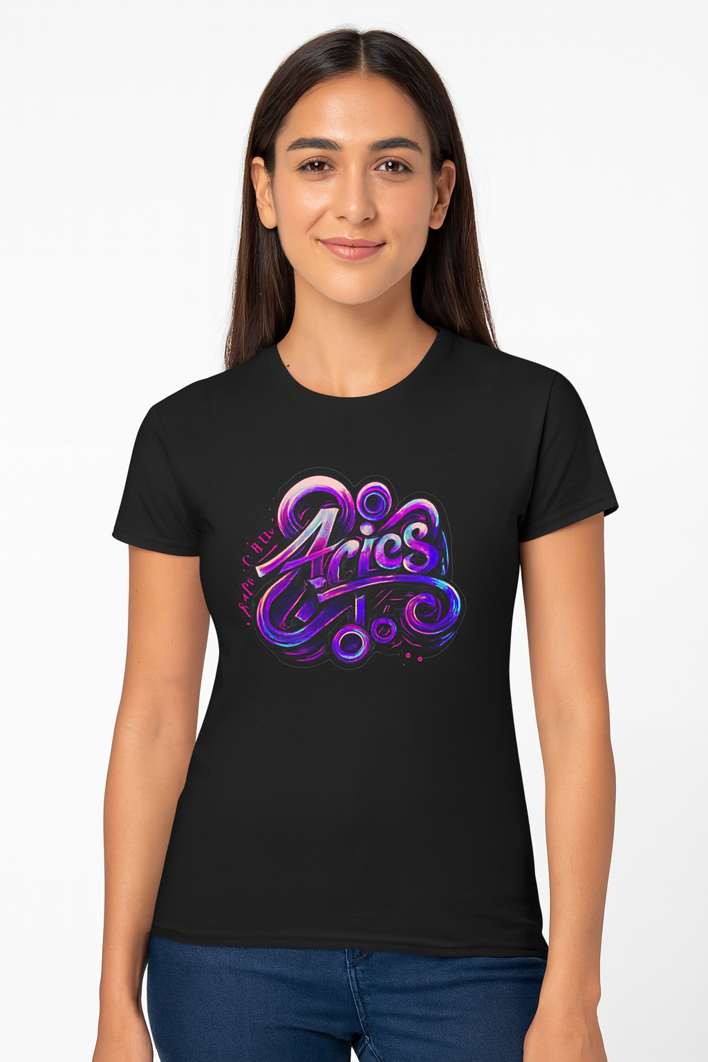 Aries Zodiac T-Shirt – Bold Black & White Design 2