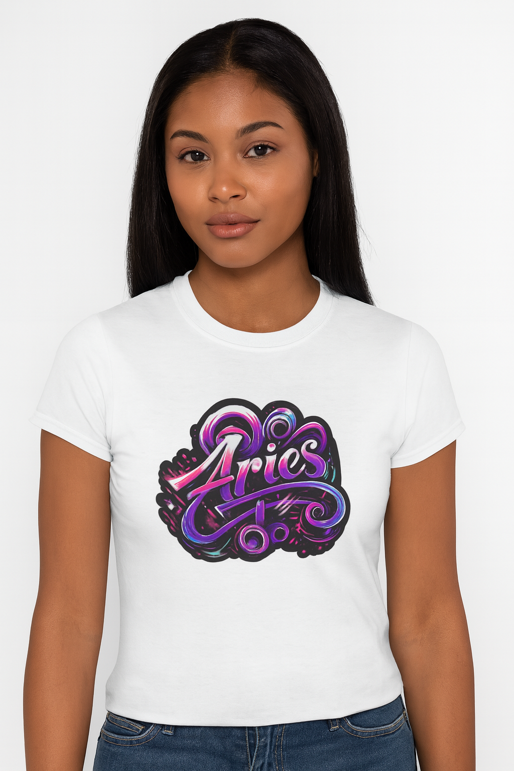 Aries Zodiac T-Shirt – Bold Black & White Design 2