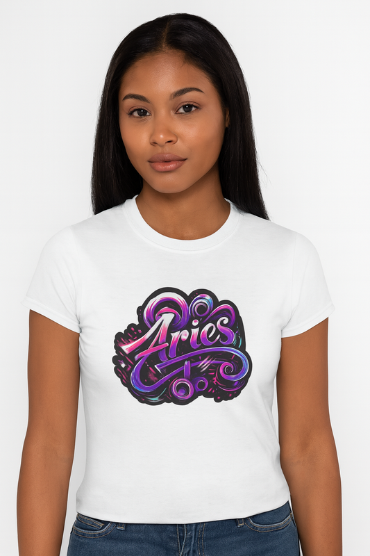 Aries Zodiac T-Shirt – Bold Black & White Design 2