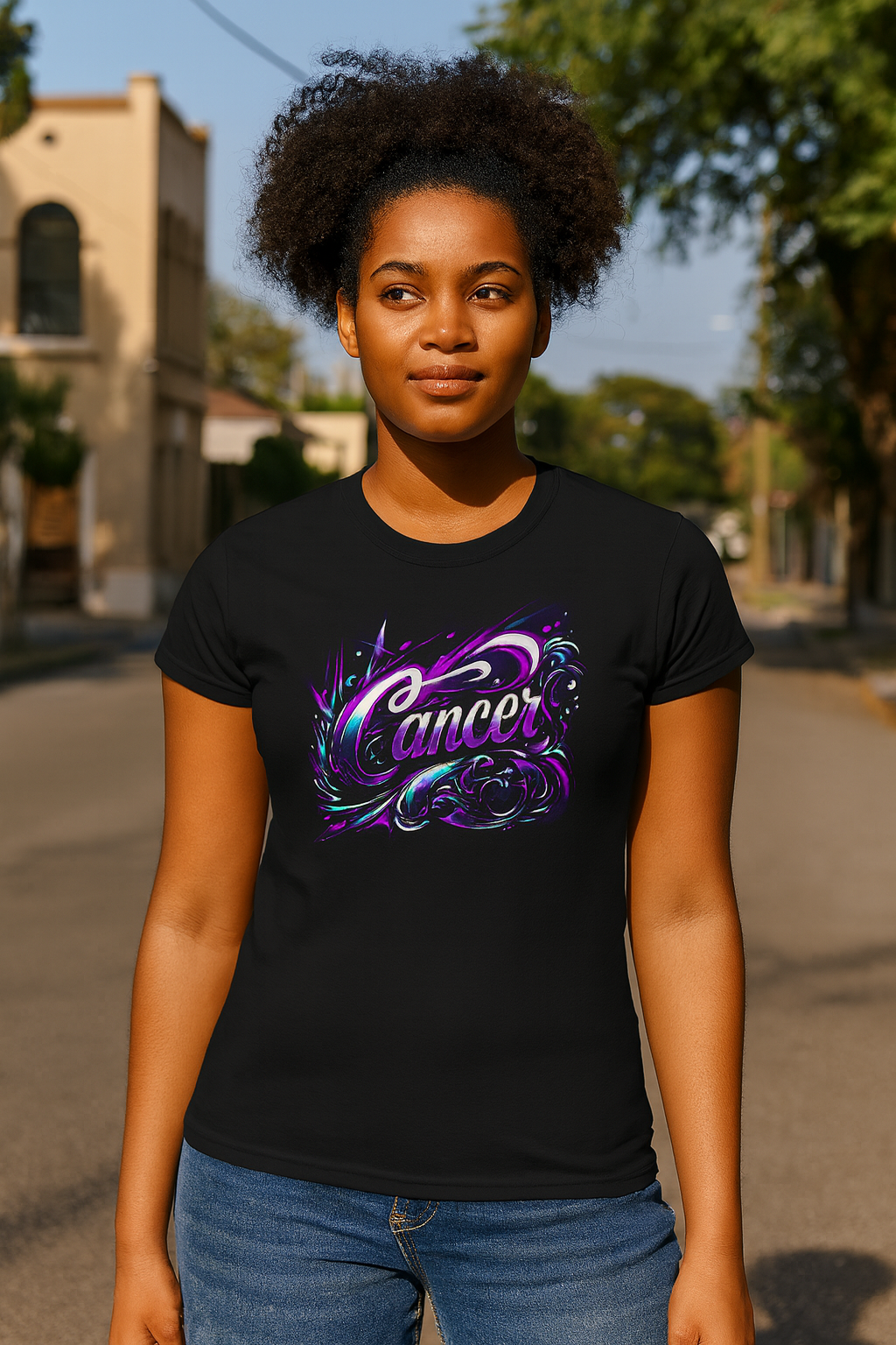 Cancer Zodiac T-Shirt – Bold Black & White Design 1