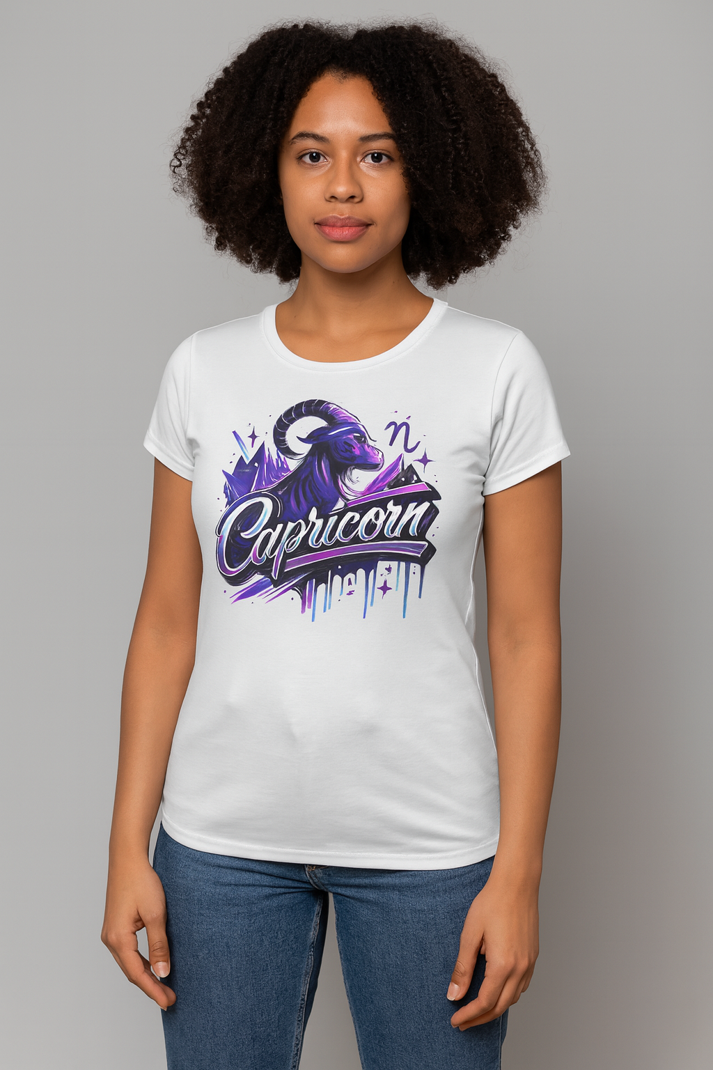 Capricorn Zodiac T-Shirt – Bold Black & White Design 2