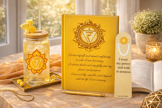 Solar Plexus Chakra Mindfulness Reflection Gift Set – Confidence & Personal Power Self-Care Bundle (Mother’s Day Edition)