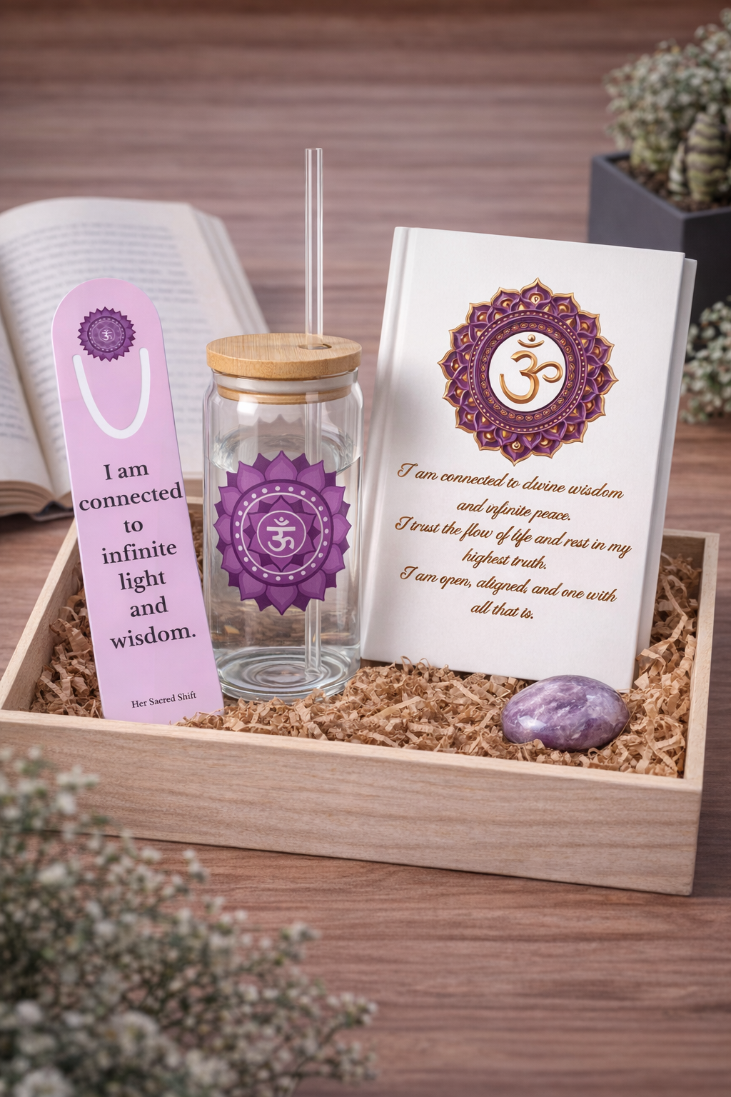 Crown Chakra Mindfulness Reflection Gift Set – Divine Connection & Inner Peace Self-Care Bundle (Mother’s Day Edition)