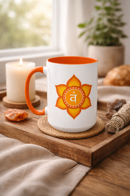 Sacral Chakra Mug – I Flow with Joy, Passion, and Divine Creation (11oz / 15oz)