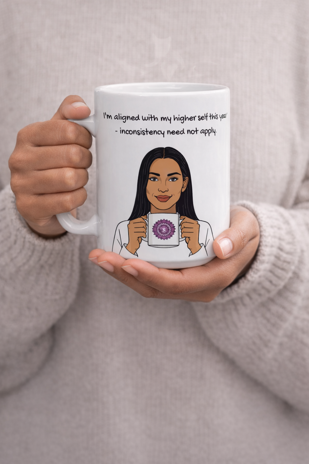 Crown Chakra 2026 Animated Mug – Aligned with My Higher Self (11oz/15oz)