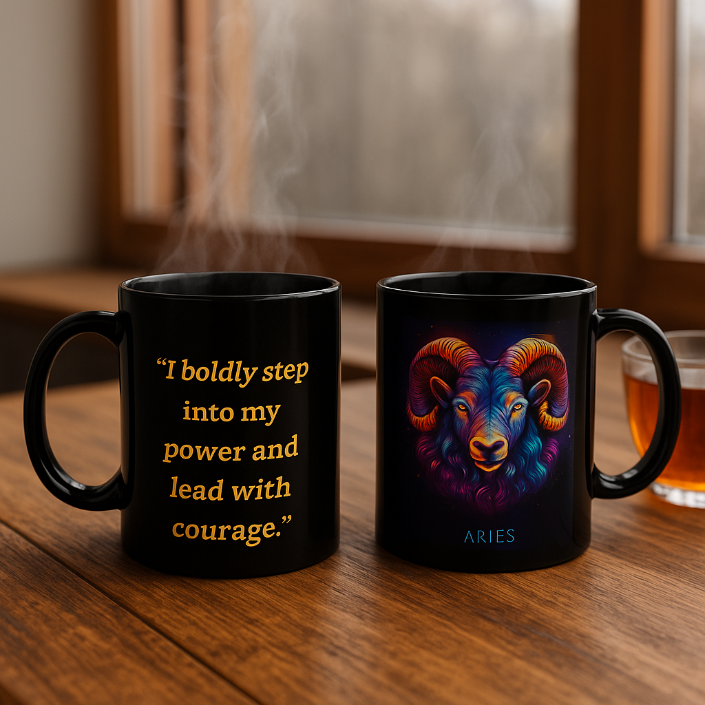 Aries Zodiac Affirmation Mug – Bold & Fearless