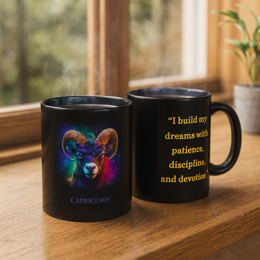 Capricorn Zodiac Affirmation Mug – Ambitious & Steadfast