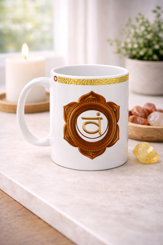 Sacral Chakra Mug – Flowing in Creativity & Passion (Golden Collection, 11oz)